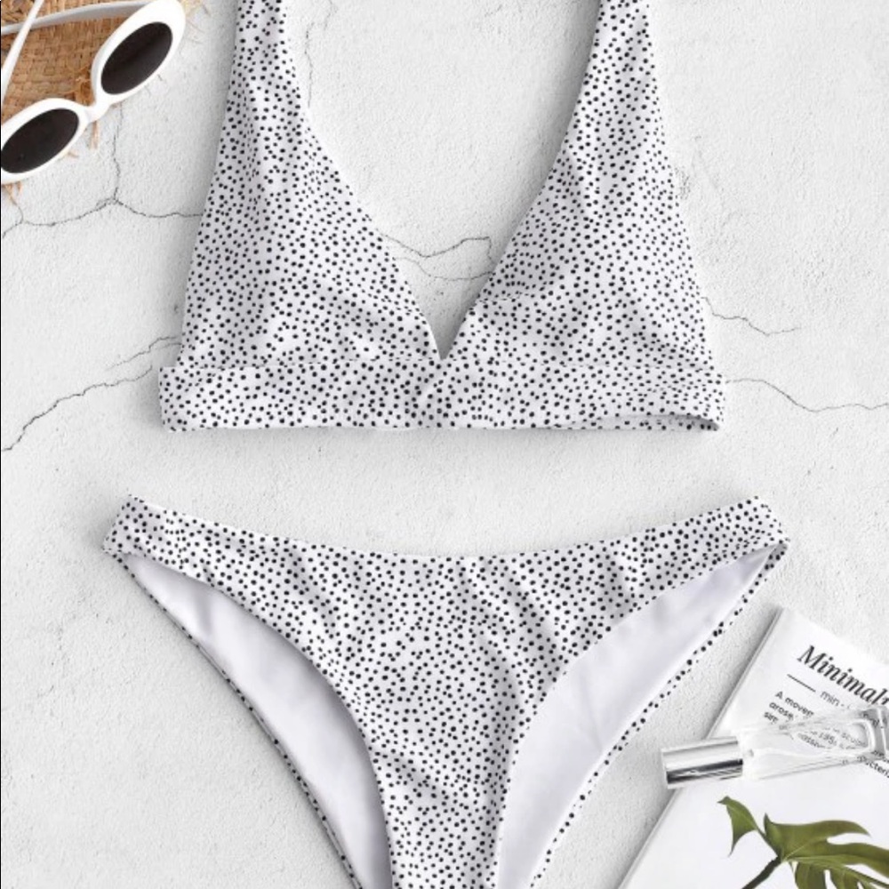 NWT Polka Dot Tie Back Bikini Set
